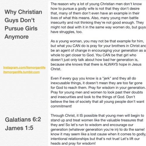Why Christian Guys Dont Pursue Girls Anymore