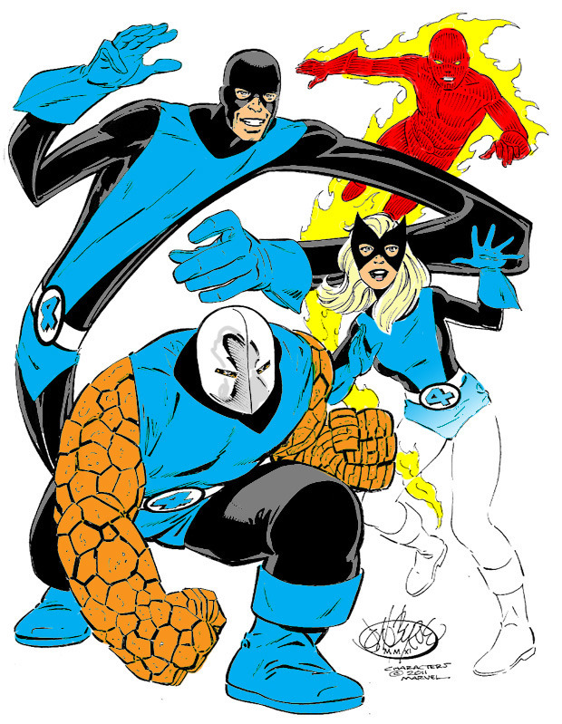 Fantastic Four in X-Men style uniforms by John... | John Byrne Draws...