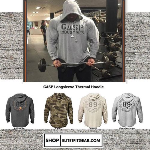 gasp long sleeve thermal hoodie