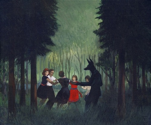 jareckiworld:Joanna Karpowicz  -  Anubis Dancing    (acrylic on...