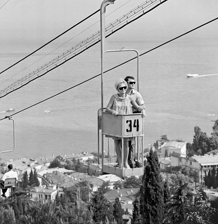 Cable car in Yalta, Crimea (1968)