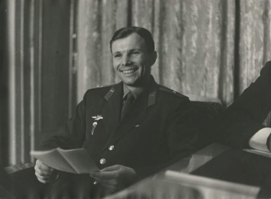 Yuri Gagarin in 1961, photo by Vsevolod Tarasevich