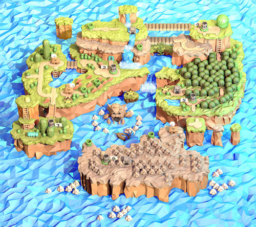 gameattackblog:Super Mario World Map made by Steph Caskenette...