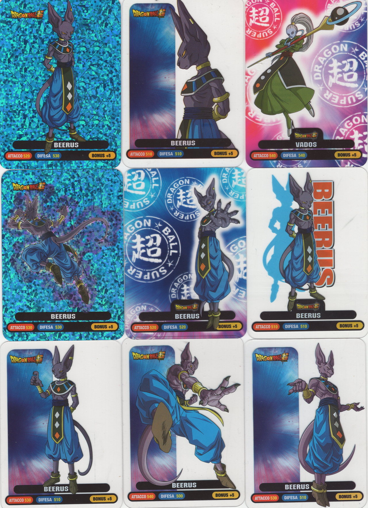 The full set of Dragon Ball Super Lamincards...