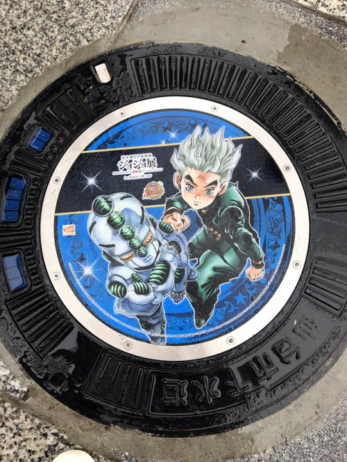 highdio:Photos of those Jojo manhole covers in Sendai at...