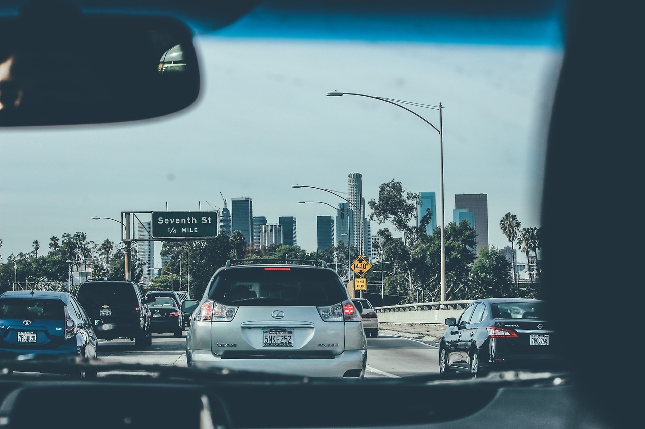 Vues de Los Angeles depuis la voiture
