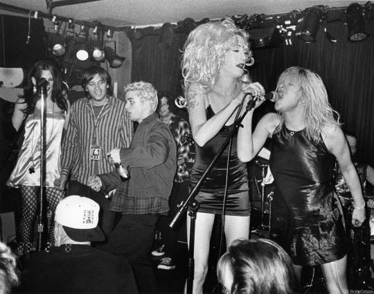 december 1994. a squeezebox show at don hill’s in new york. x evan dando, billie joe armstrong, mistress formika and courtney...