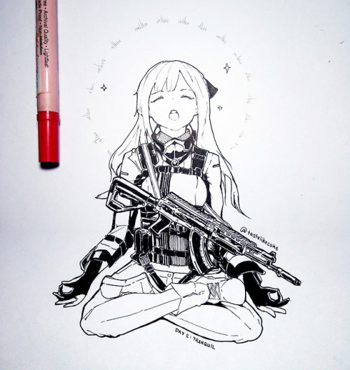 tastelikecoke-blog:Here’s inktober day 2: Tranquil feat. AK-12...