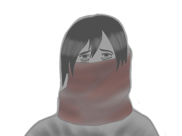 Dinosaur And Other Random Blogs — Mikasa Week Day 3: Scarf Colored in Anime...