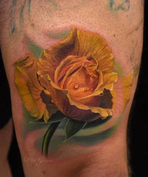 By Phil Garcia, done at Eight Thirty Eight Gallery, Port... flower;philgarcia;big;rose;thigh;facebook;nature;realistic;twitter