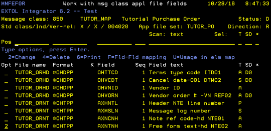 cleo extol integrator work with message class application fields constant