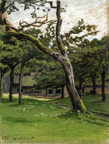 claudemonet-art:Norman Farm through the Trees (?)Claude...