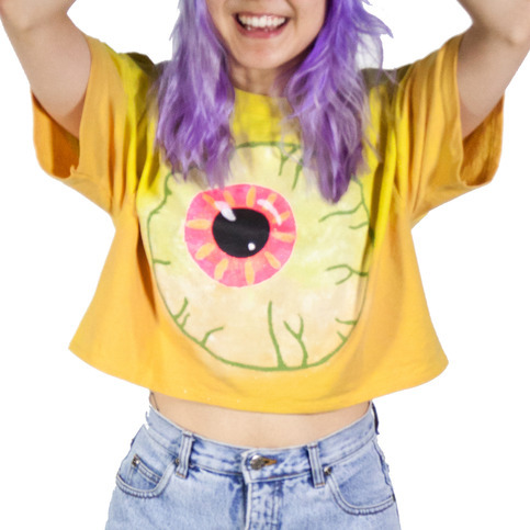 lunar descent eyeball shirt cropped shirt creepy cute szmoon