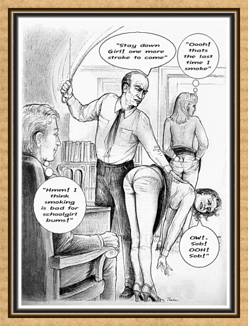 womenbeingspanked:Art by Paula Meadows.