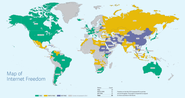 Freedom of the Internet, 2014. - Maps on the Web