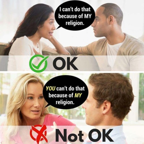 Yes, we have freedom of religion. No, you don’t get to use that...