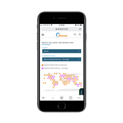 Akamai media delivery network map - media and storage locations
