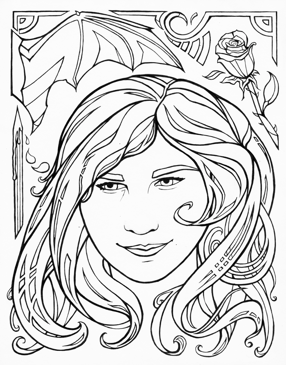 Download Halloween coloring page- Witcher/Bruxa inspired,... - to Wander and Not be Lost