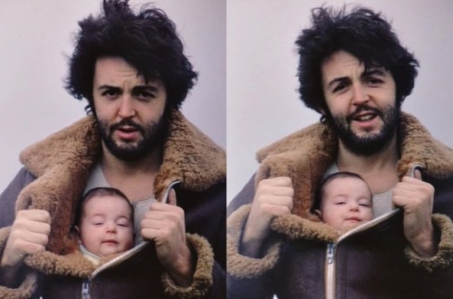 sarcasm-factory:Paul McCartney with his baby daughter Mary is...