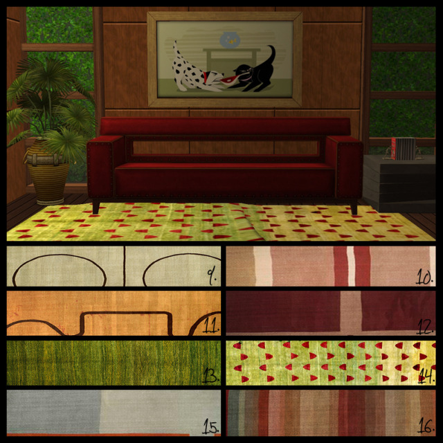 My Creations, SIMS 2 - 40 Recolors of “Just Rug” Mesh[[MORE]] I...
