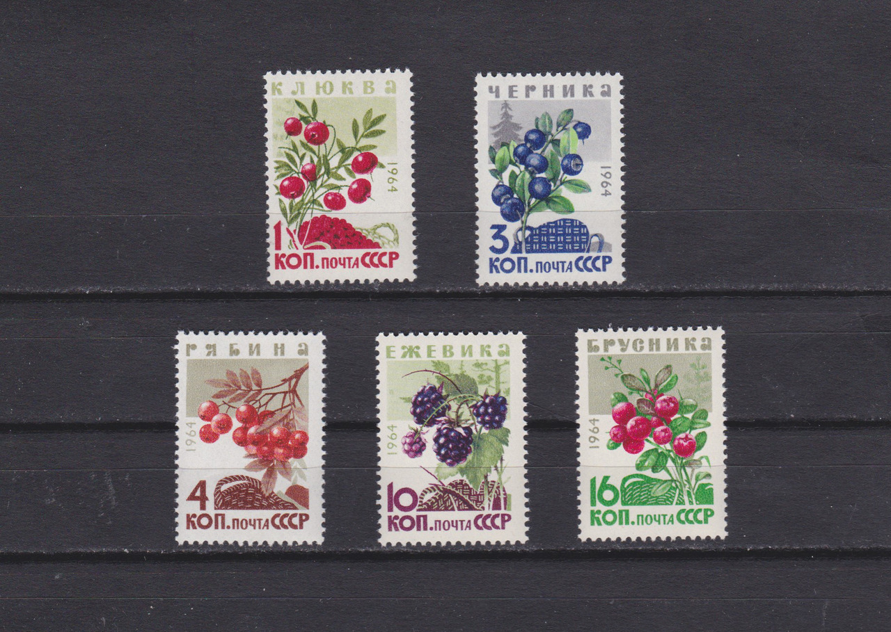 Wild berries, postage stamps (1964)