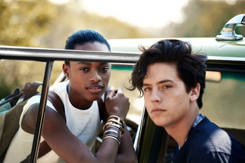 vogue:Cole Sprouse and models Saffron Vadher and Mayowa...