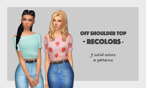 pippisims:Off Shoulder Top recolorsHi guys. Here’s another...