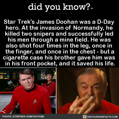 did-you-know:Star Trek’s James Doohan was a D-Day hero. At the...