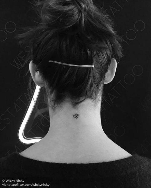 By Wicky Nicky, done at West 4 Tattoo, Manhattan.... good luck;anatomy;micro;wickynicky;eye;back of neck;facebook;twitter;minimalist;other