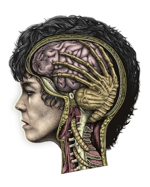 kogaionon:Ellen Ripley: Brain Parasite- Color Edition by...