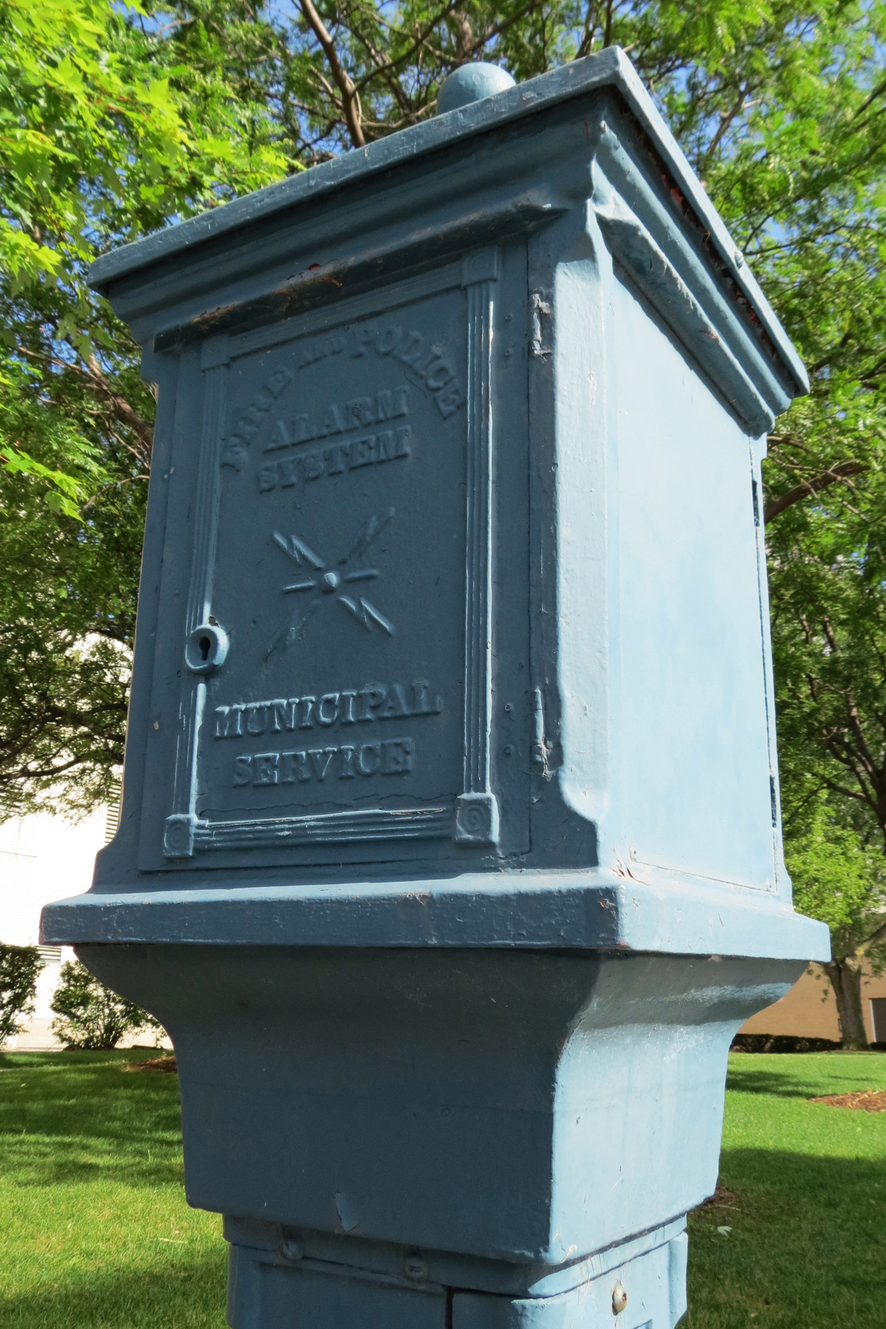 An old Milwaukee fire and police call box stands... - postmarq ...