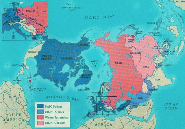 Map Of The Cold War During The 1960s. - Maps On The Web