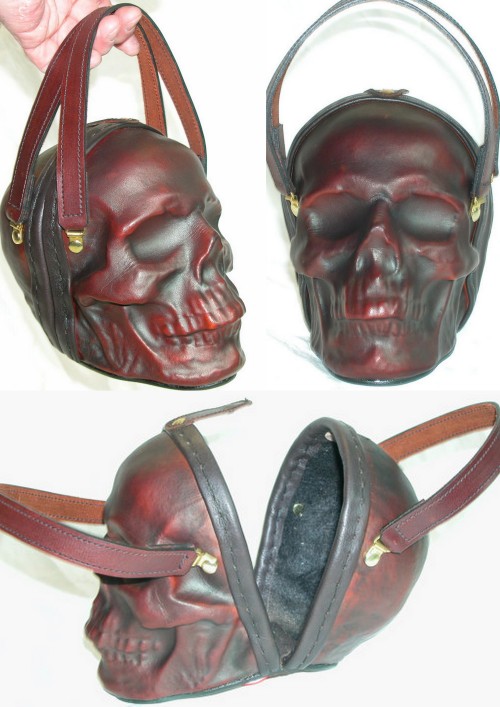 Bilderesultat for leather skull purse