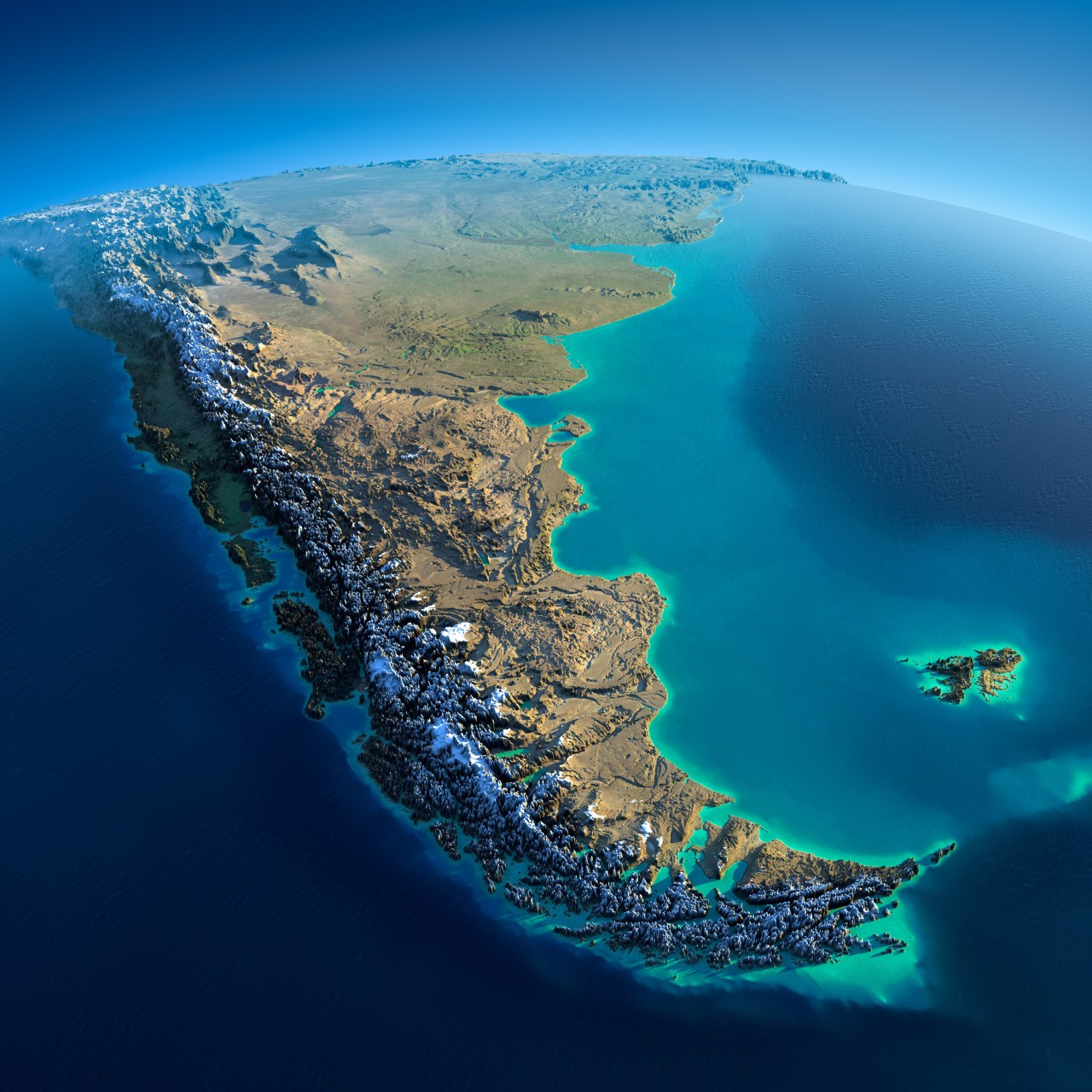 Maptitude — An exaggerated relief map of Patagonia by Anton...