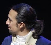 Image result for lin manuel miranda in a pony tail