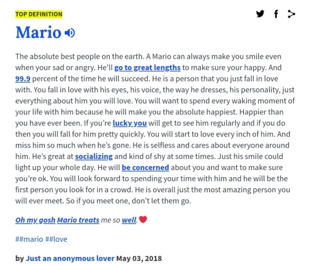 What Does Mario Mean In English