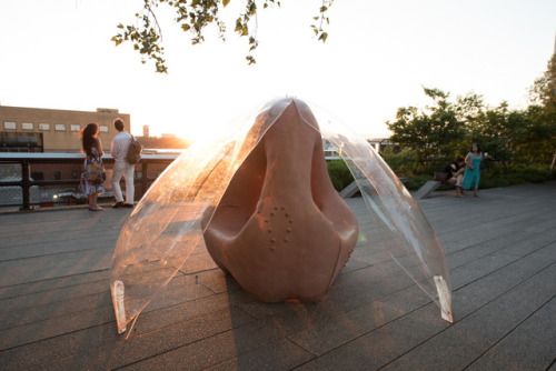 The sun sets on Alisa Baremboym’s seating sculpture Locus of...