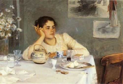 having-it-all:
â€œ  Elin Danielson-Gambogi (1861 - 1919) After breakfast, c.1900
â€