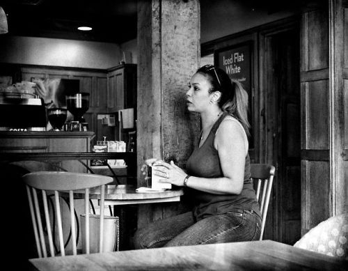 itsstreetlove:Girl with a ponytail………Costa Coffee ~ Stratford...