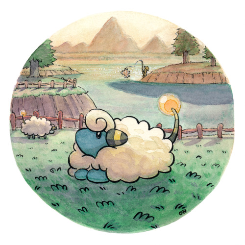 revilonilmah:#179 Mareep is feeling very relaxed as the sun is...