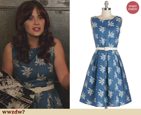 Zooey Deschanel S Blue Bicycle Dress On New Girl Wwzdw What