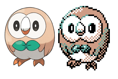 Someone made a GB sprite for Rowlet. 