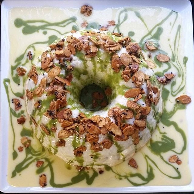 Pudim Molotov with #Matcha Cream & Caramelised Black Sesame…Sounds good! Tastes Awesome! http://snip.ly/igsv9