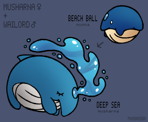 munna musharna wailmer wailord pokemon pokemon crossbreeds pokemon variations