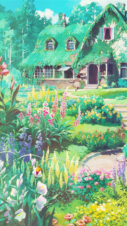 aprettyfire:Ghibli + Flowers