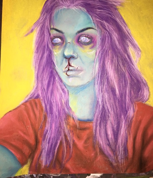 myhead-explodes:zombie self portrait for AP studio