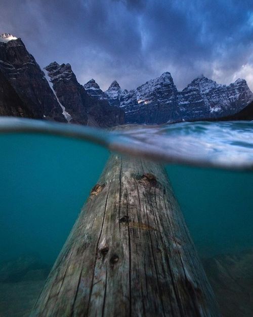 paulzizkaphoto:First snow at Moraine Lake yesterday… So happy...