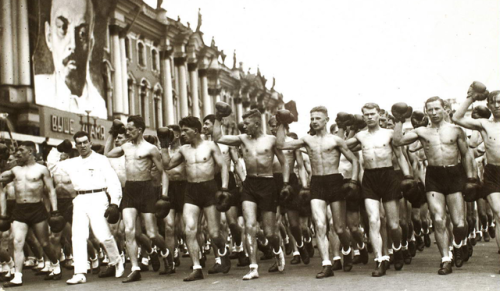 thesovietbroadcast:1933 ☭ – Athletes Parade in Leningrad.Makes...