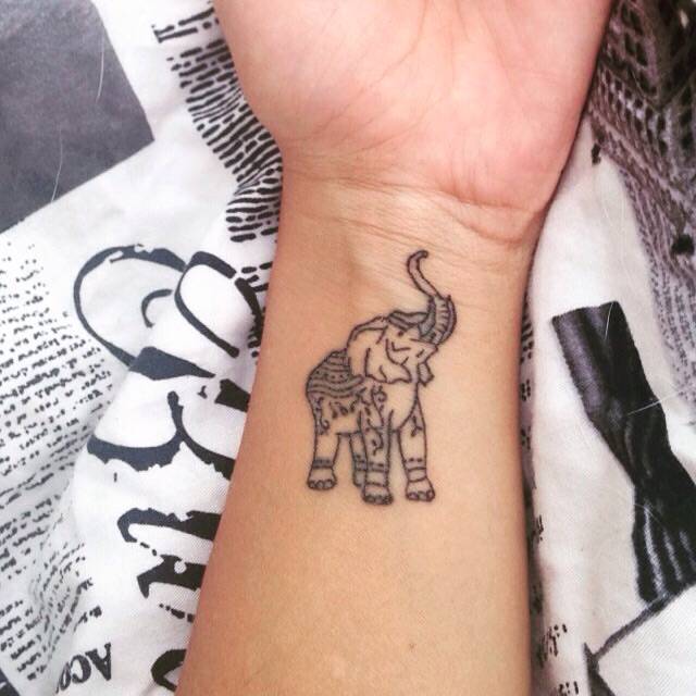 Little Tattoos — Little elephant tattoo on María José’s wrist.