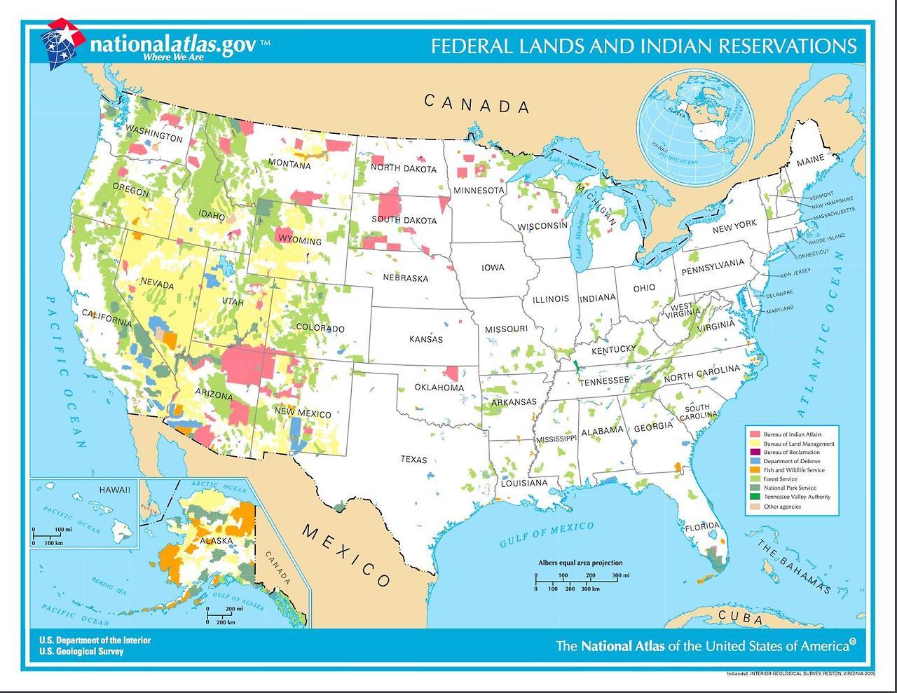 Maps On The Web Federal Lands And Indian Reservations Of The